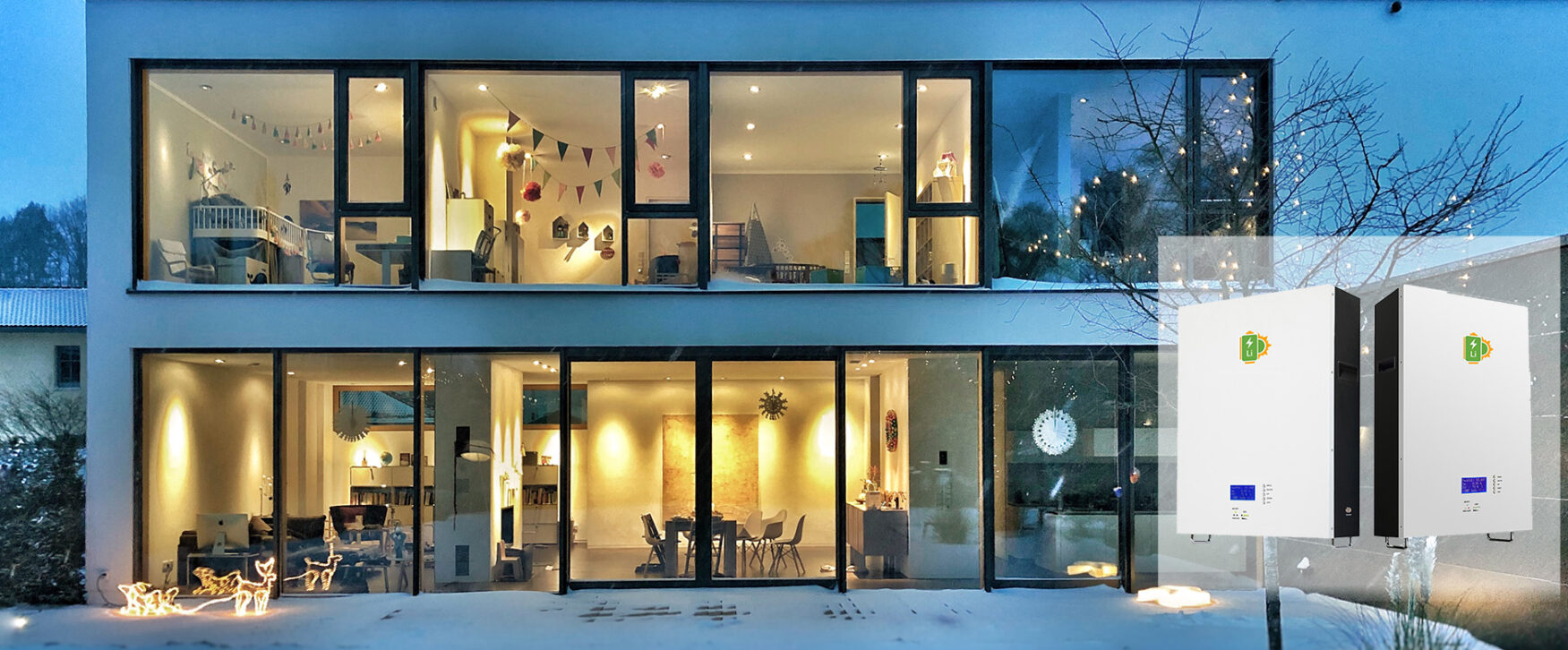 Lithium solar háztartási akkumulátorok és inverterek családi házak számára