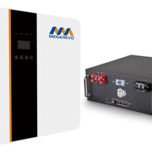 Megarevo 5kW hibrid inverter + Lithium Solar 5kWh (51.2V 100Ah) LiFePo4 használatra kész energiatároló rendszer rack kialakítású